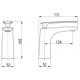 Mitigeur lavabo TIGRIS laiton noir sans siphon