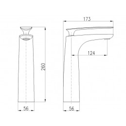 Mitigeur lavabo haut TIGRIS laiton blanc sans siphon H. 26cm