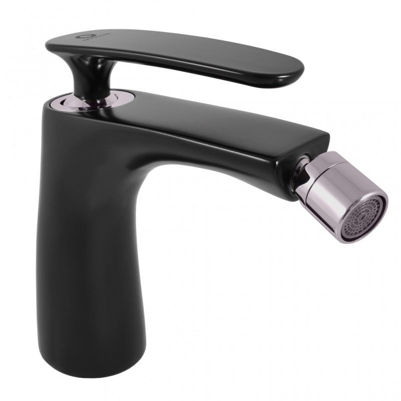Mitigeur bidet TIGRIS laiton chromé noir et embout orientable