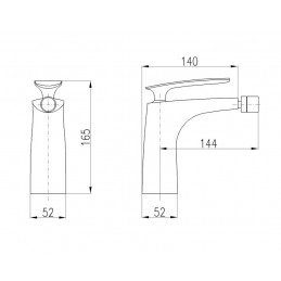 Mitigeur bidet TIGRIS laiton chromé blanc et embout orientable