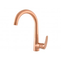 Mitigeur évier haut pivotant AMUR en laiton rose gold poli