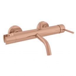 Mitigeur de baignoire mural à long bec SEINA en laiton rose gold poli