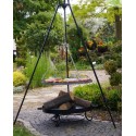 Grille acier noir sur trépied + Brasero de jardin MALTA