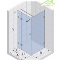 Porte battante de douche universelle RIHO SCANDIC S203 en verre clair