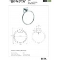 Porte serviette anneau BETA en chrome 16cm x 19cm x 5,5cm