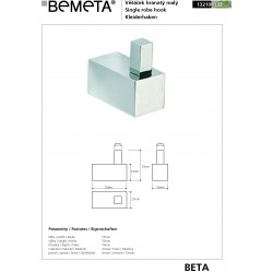 Petite patère carrée murale BETA en chrome 2,5cm x 5,5cm x 7cm Petite patère carrée murale BETA en chrome 2,5cm x 5,5cm x 7cm