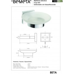 Porte-savon mural en verre BETA 11 x5,5 x 12,5 cm Porte-savon mural en verre BETA 11 x5,5 x 12,5 cm