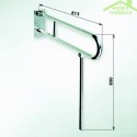 Barre d'appui relevable U+jambe d'appui HELP 813 acier inox. 82,9x80cm