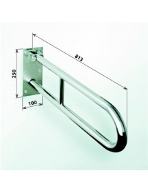 Barre d'appui blanche U HELP 813 avec supp. papier toilette 10x25x82,9cm