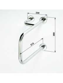 Barre de maintien + porte serviette d'angle gauche HELP 23x38x51,5cm