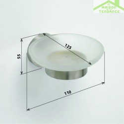 Porte-savon NEO en verre et en acier 12,5x5,5x11cm