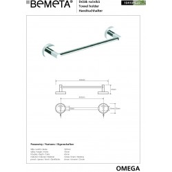 Porte-serviettes mural OMEGA laiton chromé 50,5x5,5x6,5 cm