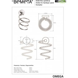 Support sèche-cheveux spiral OMEGA laiton chromé 10x18,5x12,5 cm Support sèche-cheveux spiral OMEGA laiton chromé 10x18,5x12,5 cm