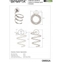 Support sèche-cheveux spiral OMEGA laiton chromé 10x18,5x12,5 cm