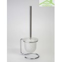 Brosse blanche ou noire de toilettes OMEGA à poser, bol en verre 11x40x13cm