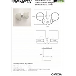 Porte brosse à dents laiton chromé + 2 verres 19x9,5x12,5 cm Porte brosse à dents laiton chromé + 2 verres 19x9,5x12,5 cm