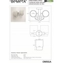 Porte brosse à dents laiton chromé + 2 verres 19x9,5x12,5 cm