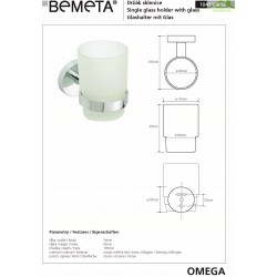 Porte brosses à dents OMEGA en verre 7x9,5x10,5cm Porte brosses à dents OMEGA en verre 7x9,5x10,5cm