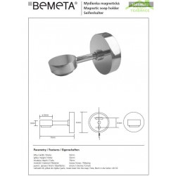 Porte-savon magnétique OMEGA en chrome 1,0x7,0x5,5cm