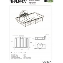 Porte-savon OMEGA en verre et en acier  11x5,5x12,5cm Porte-savon OMEGA en verre et en acier  11x5,5x12,5cm