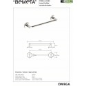 Porte-serviettes mural OMEGA laiton chromé 35,5x5,5x6,5 cm