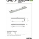 Etagère, tablette de douche murale avec rail OMEGA 60x5,5x13cm