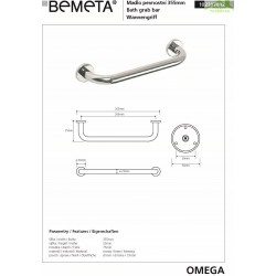 Barre de maintien OMEGA en chrome 35,5x5,5x7,5cm