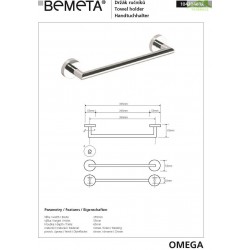 Porte-serviettes mural OMEGA en chrome 35,5x5,5x6,5cm