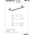 Porte-serviettes mural OMEGA en chrome 35,5x5,5x6,5cm