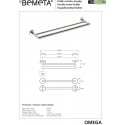Porte-serviettes double OMEGA 65,5x5,5x11cm