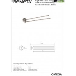 Porte-serviettes double rotatif OMEGA laiton chromé 42x5,5x4 cm