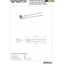 Porte-serviettes double rotatif OMEGA laiton chromé 42x5,5x4 cm