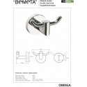 Patère double OMEGA laiton chromé 8x5,5x7 cm