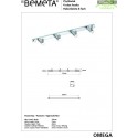 Patère quadruple OMEGA laiton chromé 27x2,5x4 cm