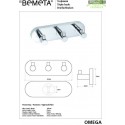 Patère triple OMEGA laiton chromé 18,5x5,5x5 cm