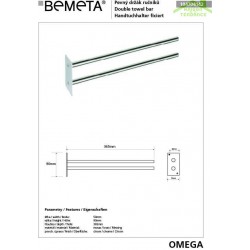 Porte-serviettes double rotatif OMEGA en chrome 5x9x36,5 cm