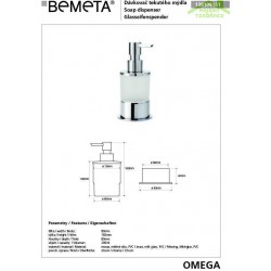 Distributeur de savon liquide en verre OMEGA 10x18x7,5cm / 250ml