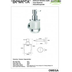 Distributeur de savon liquide en verre et chrome autoportant OMEGA 8x16x8 cm / 200ml