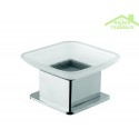 Porte-savon carré à poser en verre PLAZA 8x8x6 cm