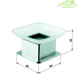 Porte-savon carré à poser en verre PLAZA 8x8x6 cm