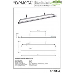 Porte-serviettes radiateur RAWELL 61x4,8x14cm