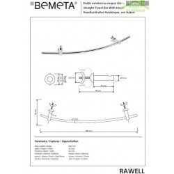 Porte-serviettes réglable pour radiateur RAWELL 60x4x9,5 cm