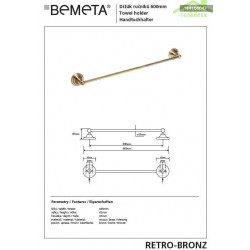 Porte-serviettes RETRO en laiton bronze 66,5x6,5x6,5 cm