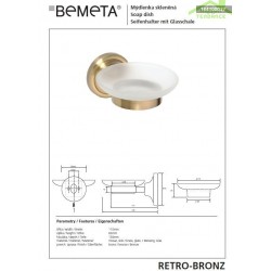Porte-savon RETRO en verre et laiton bronze 11x6,5x13,8 cm Porte-savon RETRO en verre et laiton bronze 11x6,5x13,8 cm