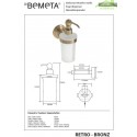 Distributeur de savon en verre RETRO bronze 8x19x12 cm / 300 ml