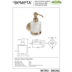Distributeur de savon en verre RETRO bronze 7x15x13,5 cm / 200 ml Distributeur de savon en verre RETRO bronze 7x15x13,5 cm / 200 ml