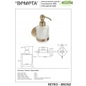 Distributeur de savon en verre RETRO bronze 7x15x13,5 cm / 200 ml