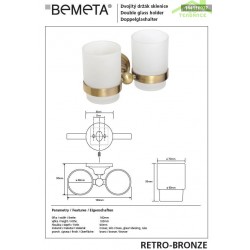 Porte-verre RETRO en bronze + verre 7x9,5x11,5 cm