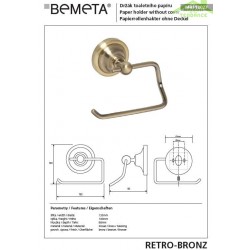 Porte papier toilettes sans couvercle RETRO bronze 13,5x10x9 cm