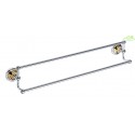 Porte-serviettes double RETRO en chrome-or 66,5x12,5x11,5 cm